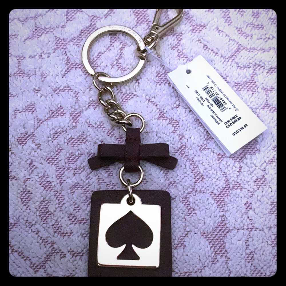 Kate Spade ♠️ Leather Gold Key Loop Key Chain.